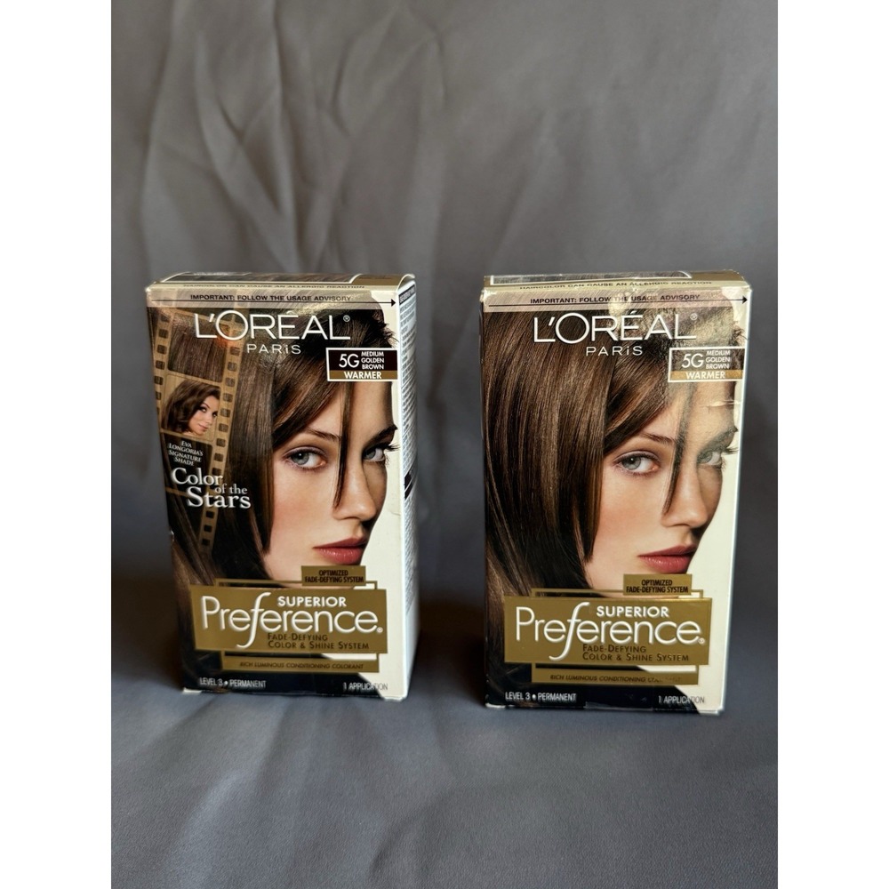 (2) L'Oréal‎ Superior Preference Permanent Hair Color 5B Med Golden Brown Warmer